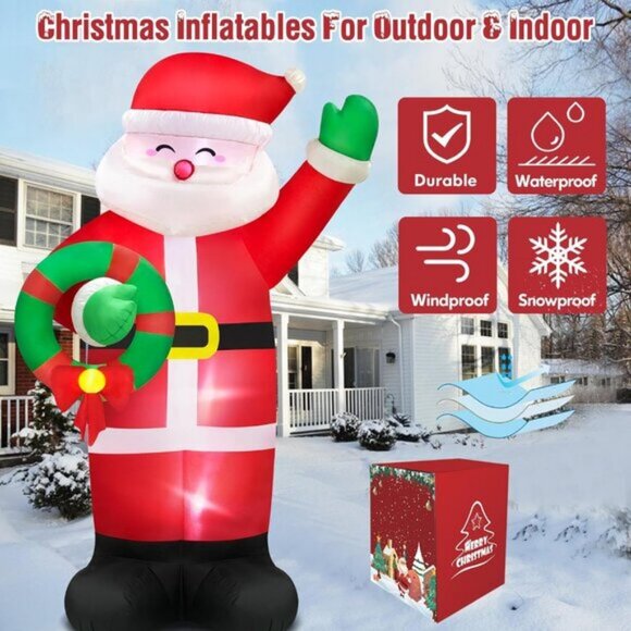 ⚡12 FT Giant Christmas Inflatable Santa Claus Built-in LED Outdoor Decorations - Picture 6 of 7